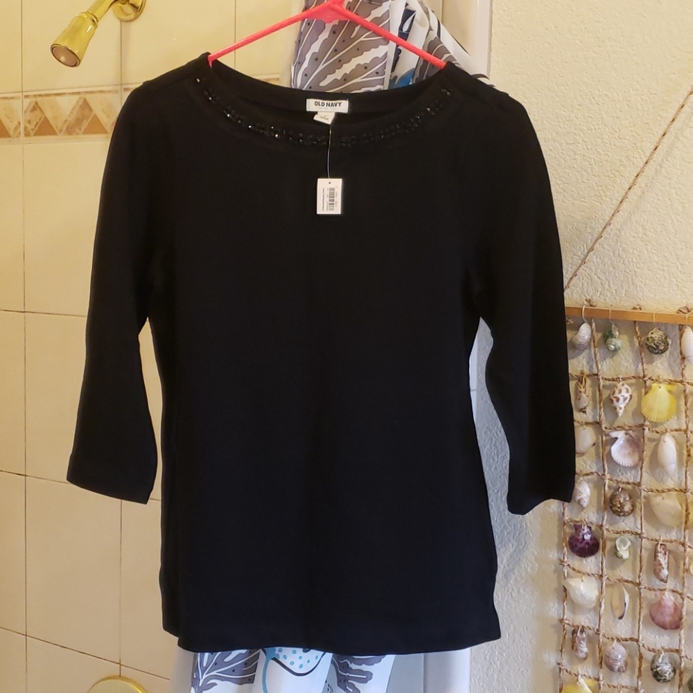 3/4 Sleeve Studded Top
